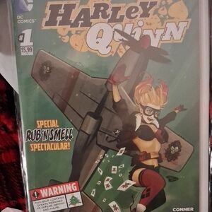 Harley Quinn #1 Comic Book — Green Background, Red & Black Costume